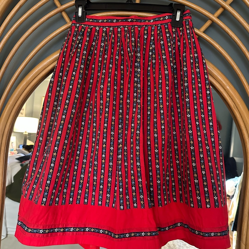 Vintage Red Floral Skirt